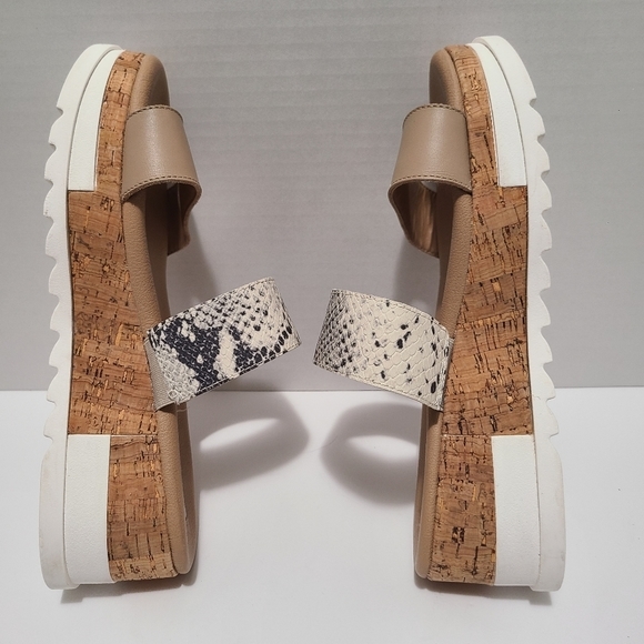 Steve Madden Thalia Cork Platform Sandal Reptile / Snake Strap Size 9M‎ - Picture 5 of 10